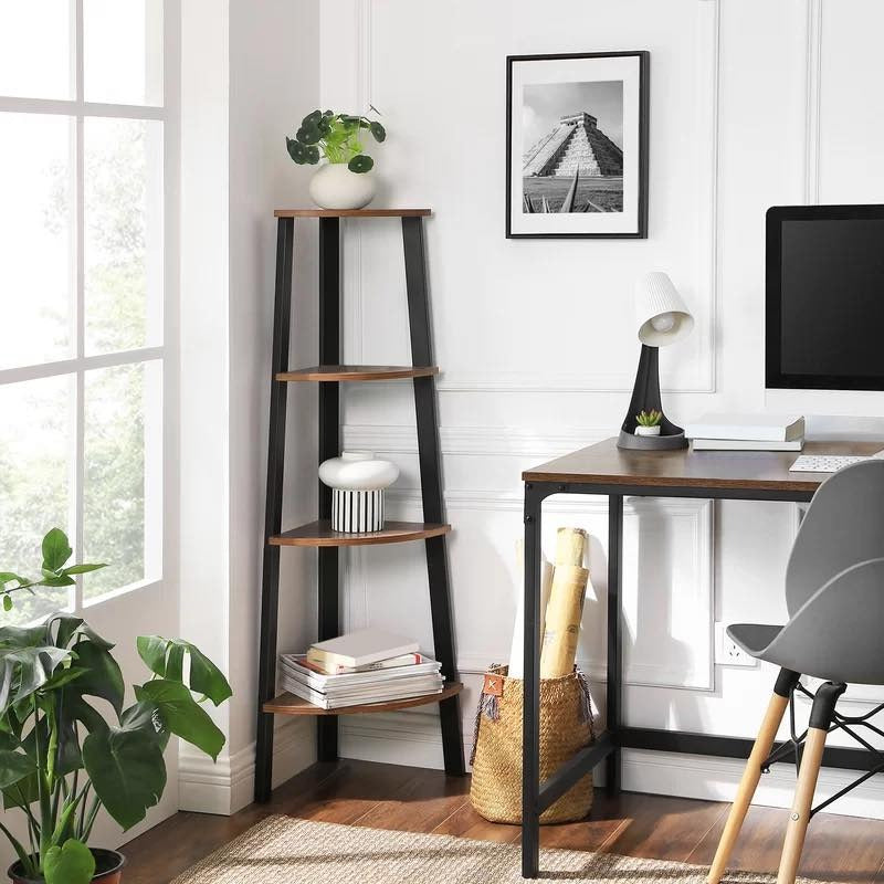 Joshy Corner Lounge Living Room Bookcase Organizer Rack Decor